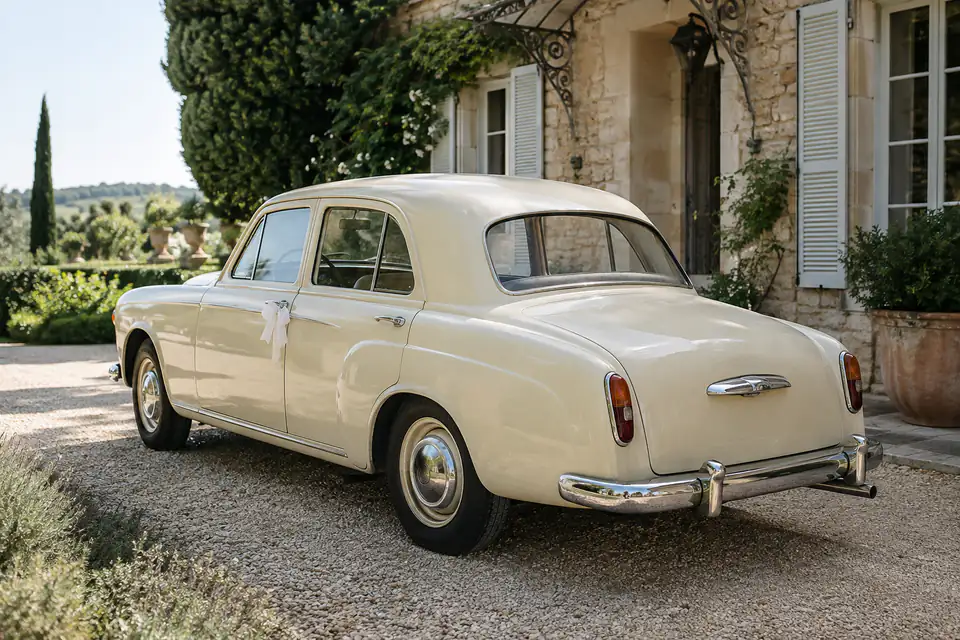 Voiture ancienne pour un mariage — illustration générée par IA
