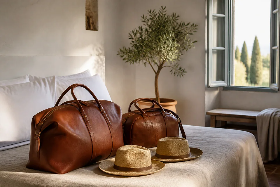 Bagages et hébergement pour un voyage de noces — illustration générée par IA