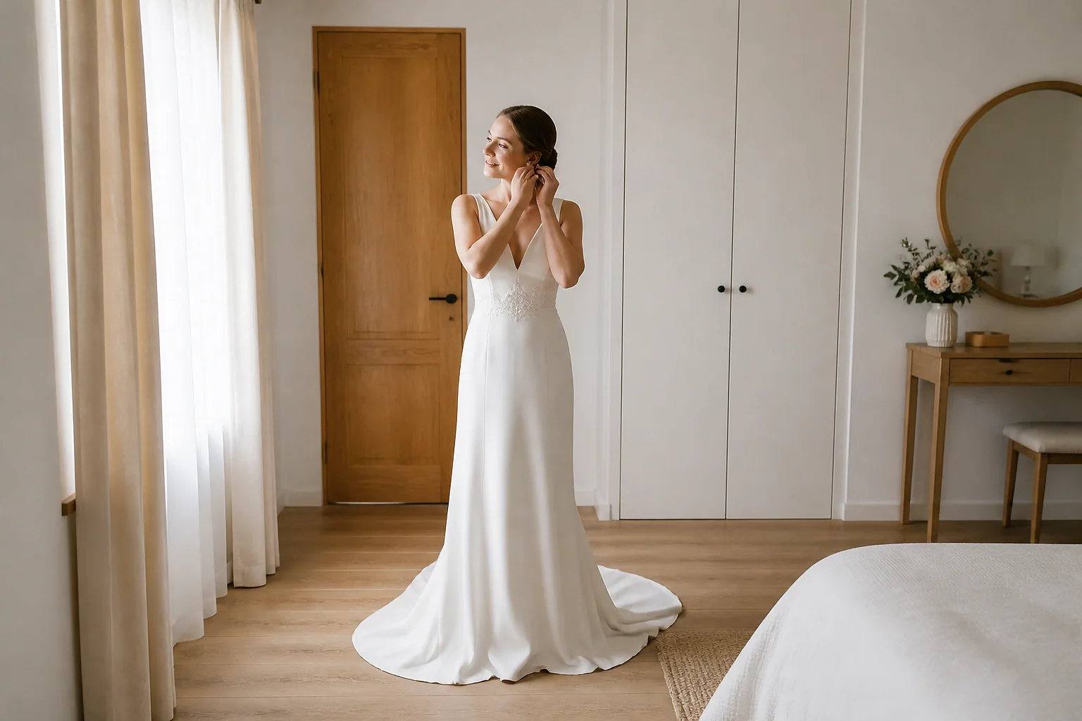 Préparation d’un maquillage de mariage — illustration générée par IA