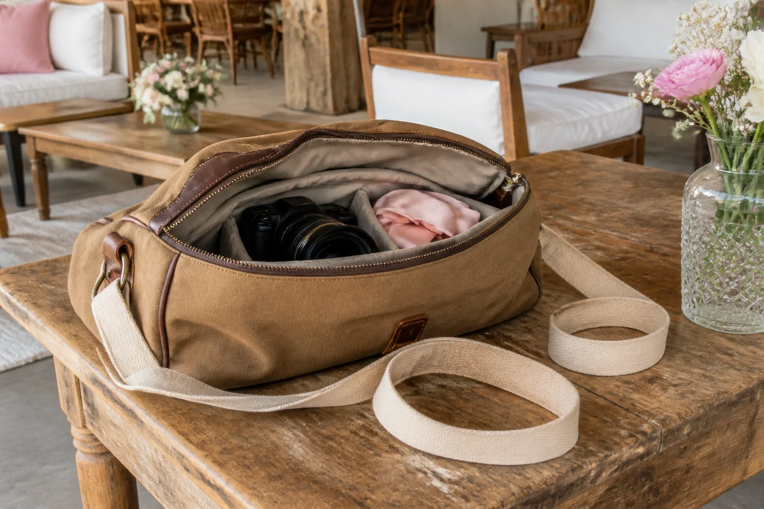 Appareil photo et accessoires de reportage de mariage — illustration générée par IA
