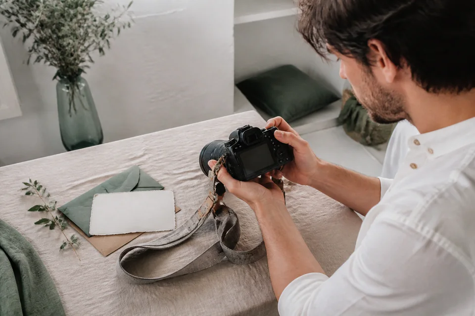 Appareil photo et accessoires de reportage de mariage — illustration générée par IA