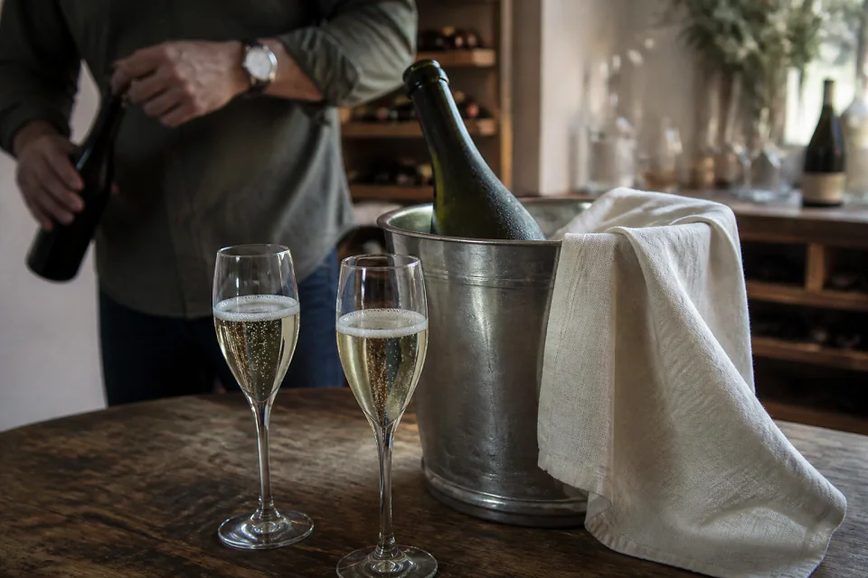 Sélection de boissons pour une réception de mariage — illustration générée par IA
