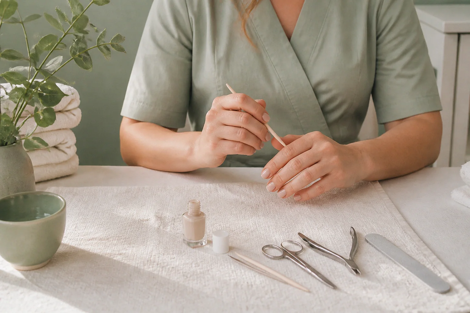 Préparation de soins esthétiques avant un mariage — illustration générée par IA
