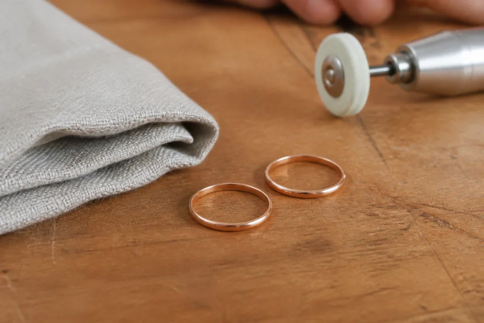 Alliances et travail de bijouterie de mariage — illustration générée par IA