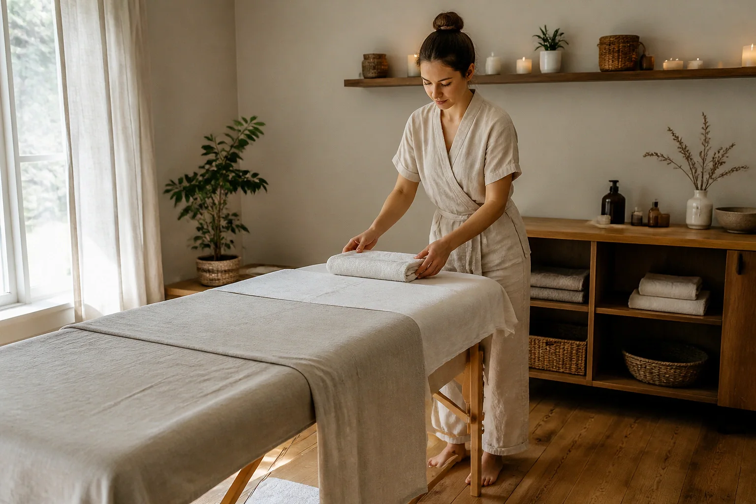Préparation de soins esthétiques avant un mariage — illustration générée par IA