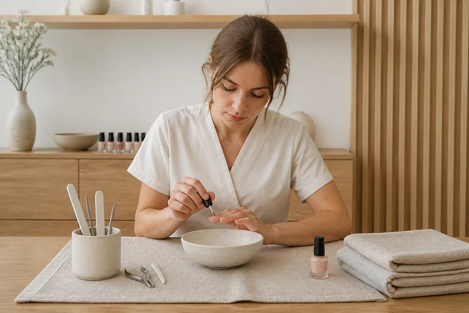 Préparation de soins esthétiques avant un mariage — illustration générée par IA