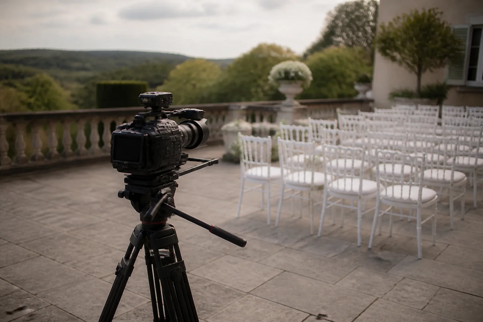 Matériel de tournage pour un film de mariage — illustration générée par IA