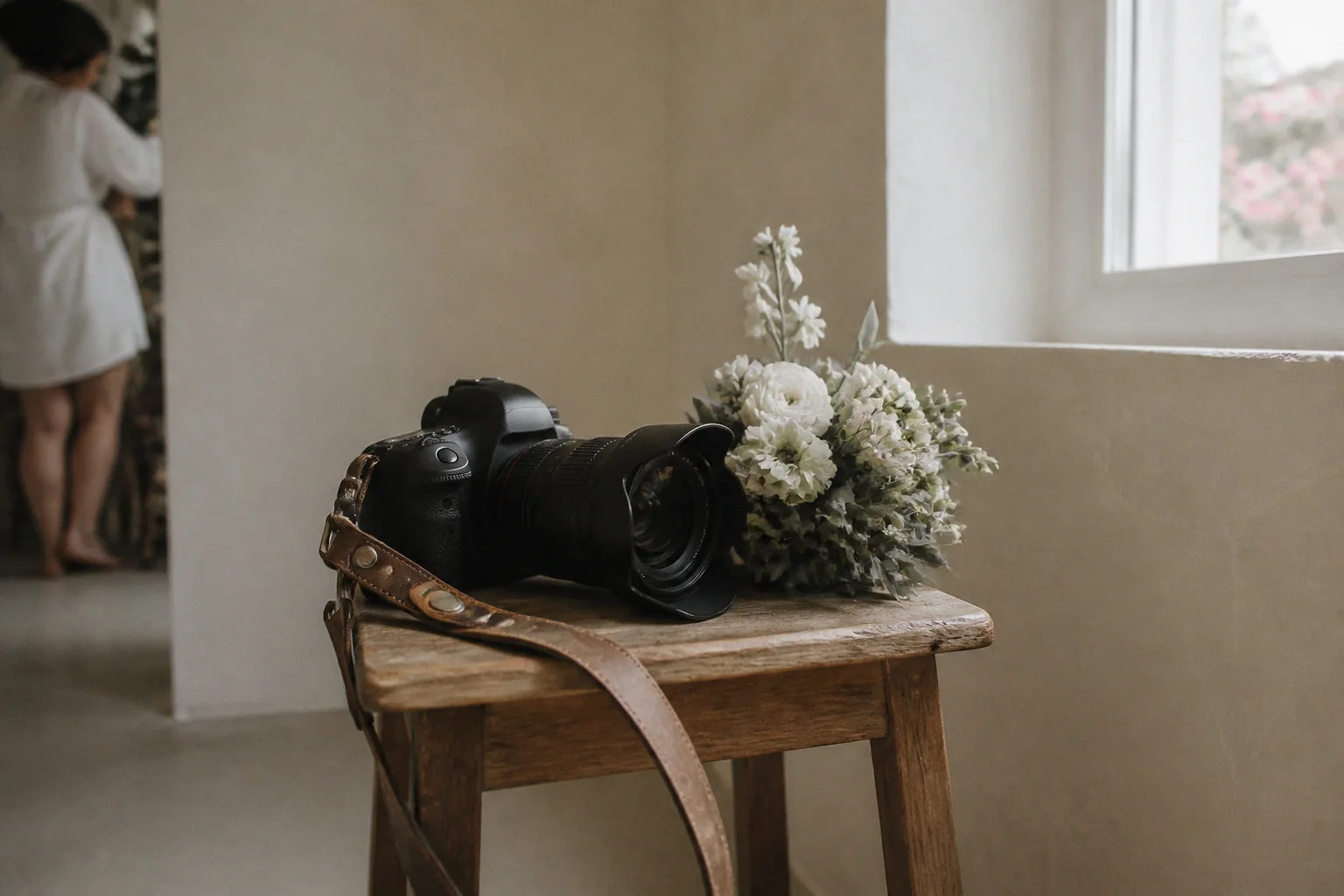 Appareil photo et accessoires de reportage de mariage — illustration générée par IA