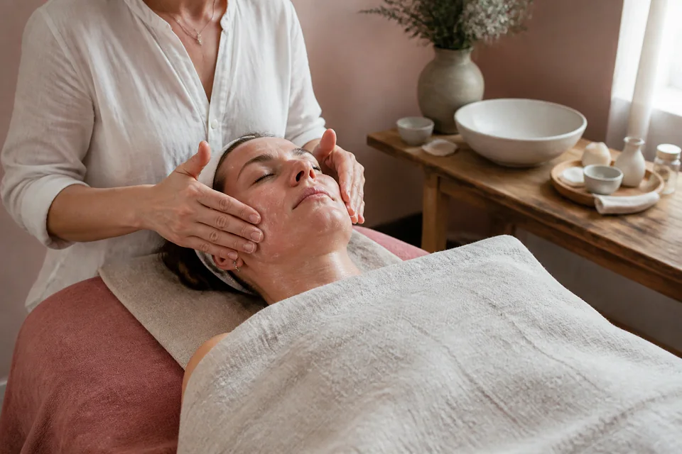 Préparation de soins esthétiques avant un mariage — illustration générée par IA