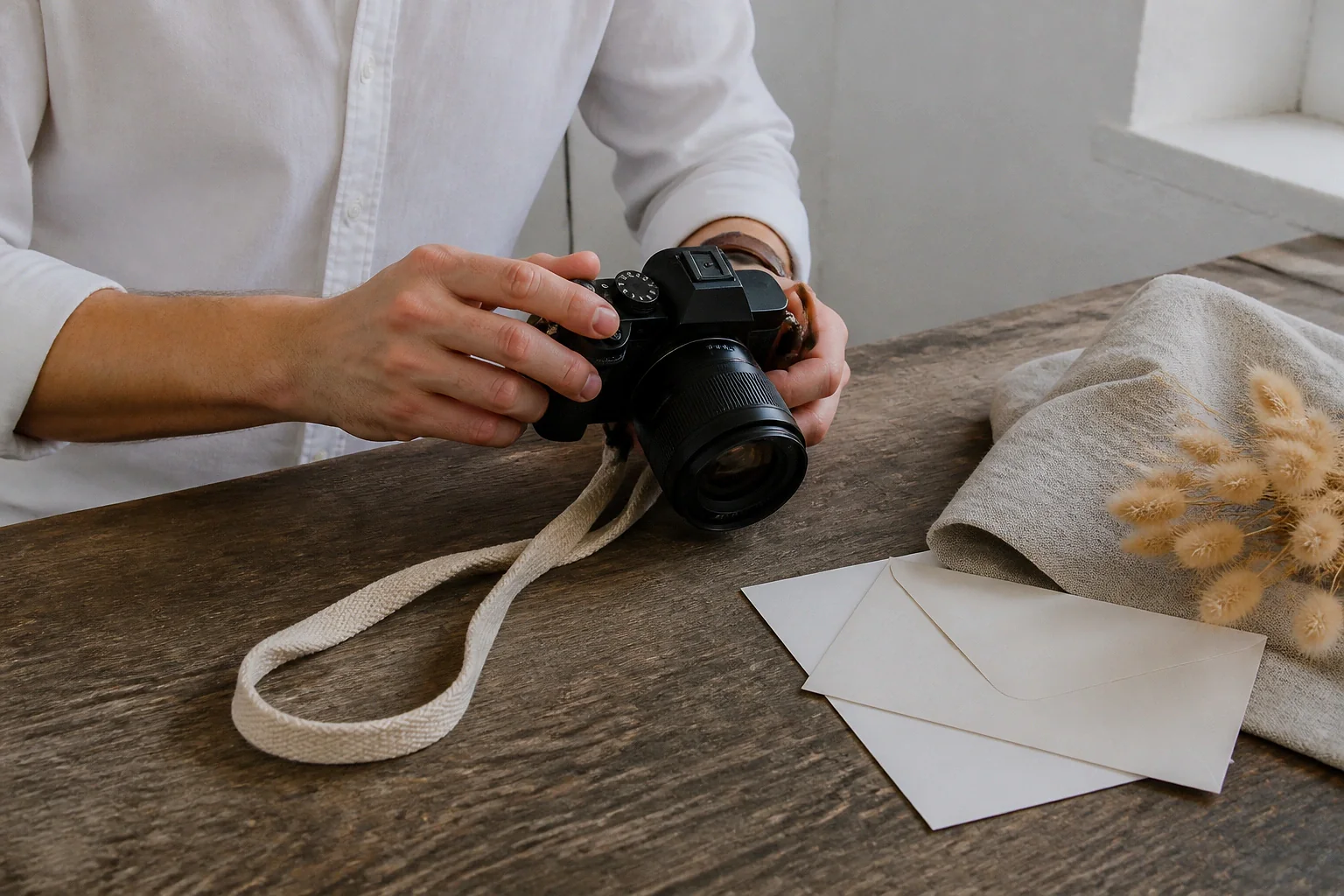 Appareil photo et accessoires de reportage de mariage — illustration générée par IA