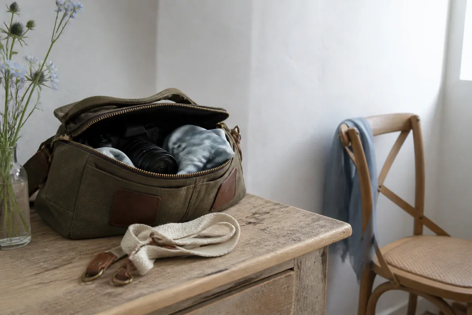 Appareil photo et accessoires de reportage de mariage — illustration générée par IA
