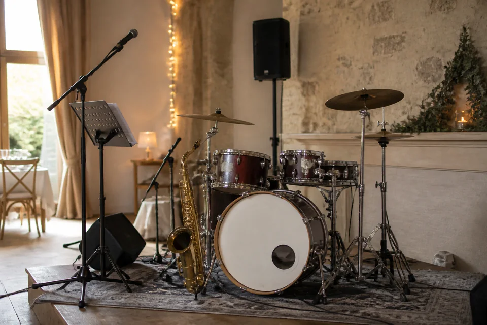 Instruments préparés pour un groupe de mariage — illustration générée par IA