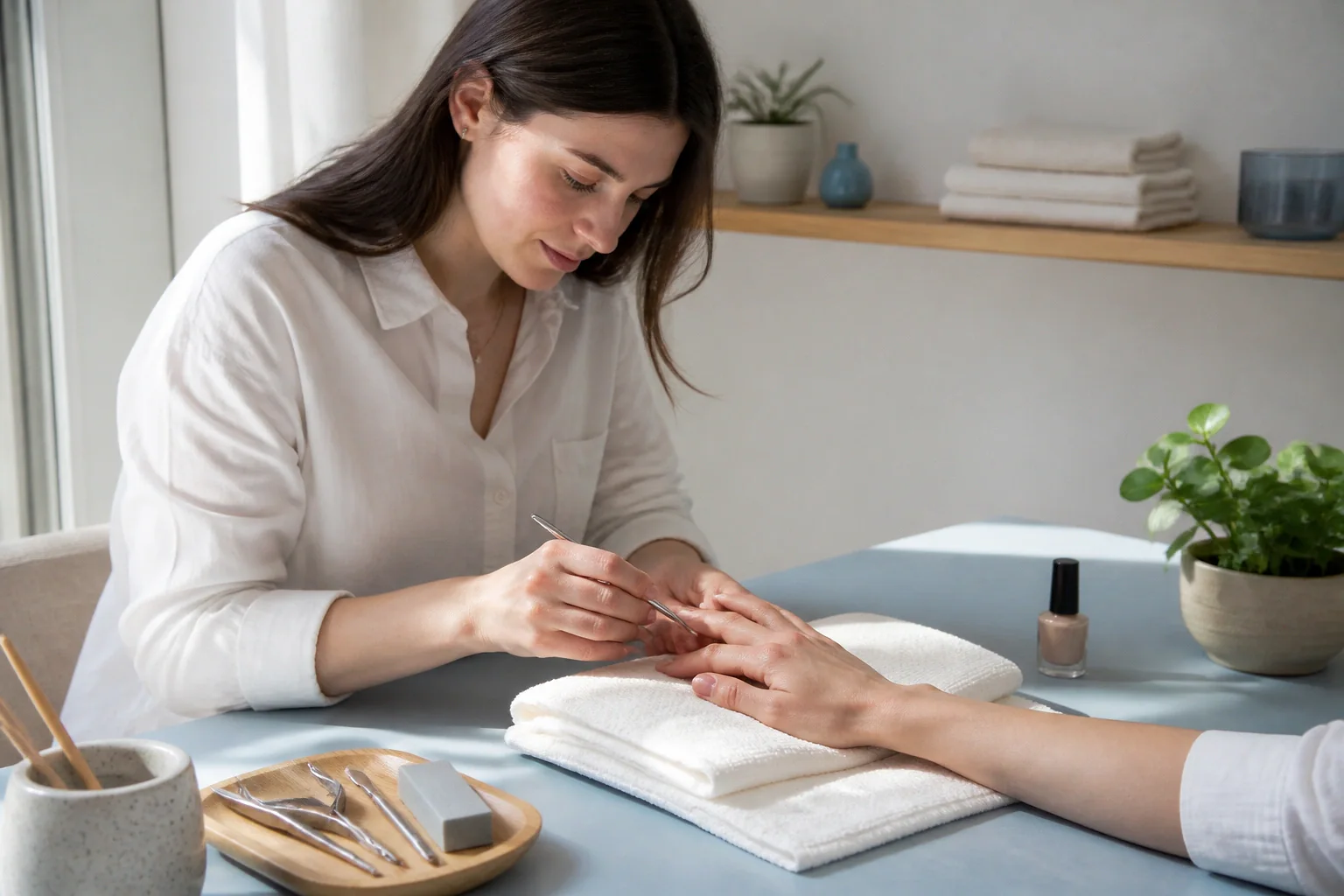 Préparation de soins esthétiques avant un mariage — illustration générée par IA