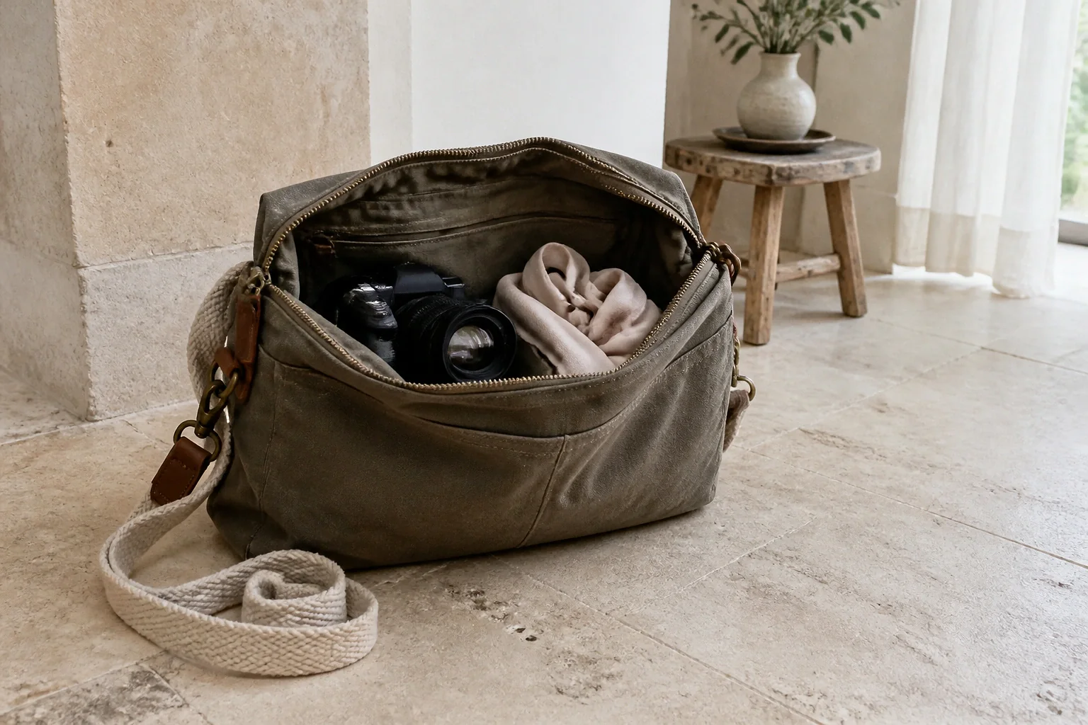 Appareil photo et accessoires de reportage de mariage — illustration générée par IA