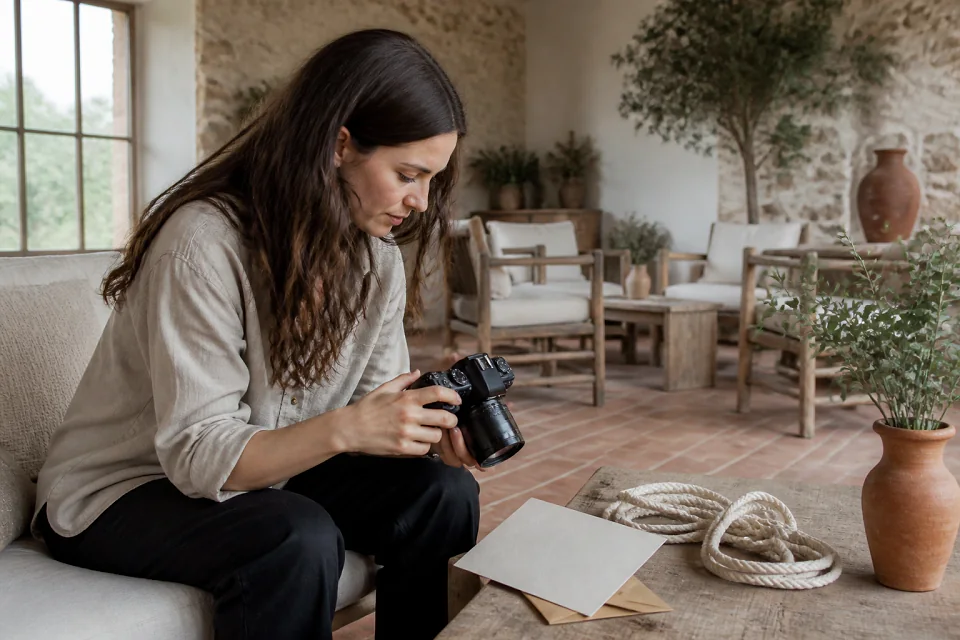 Appareil photo et accessoires de reportage de mariage — illustration générée par IA