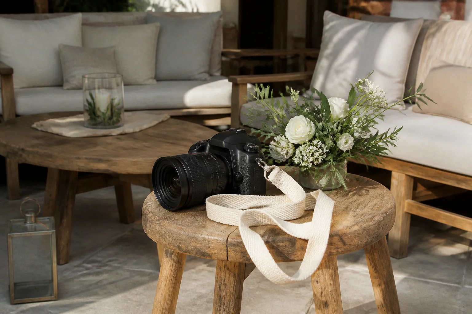 Appareil photo et accessoires de reportage de mariage — illustration générée par IA