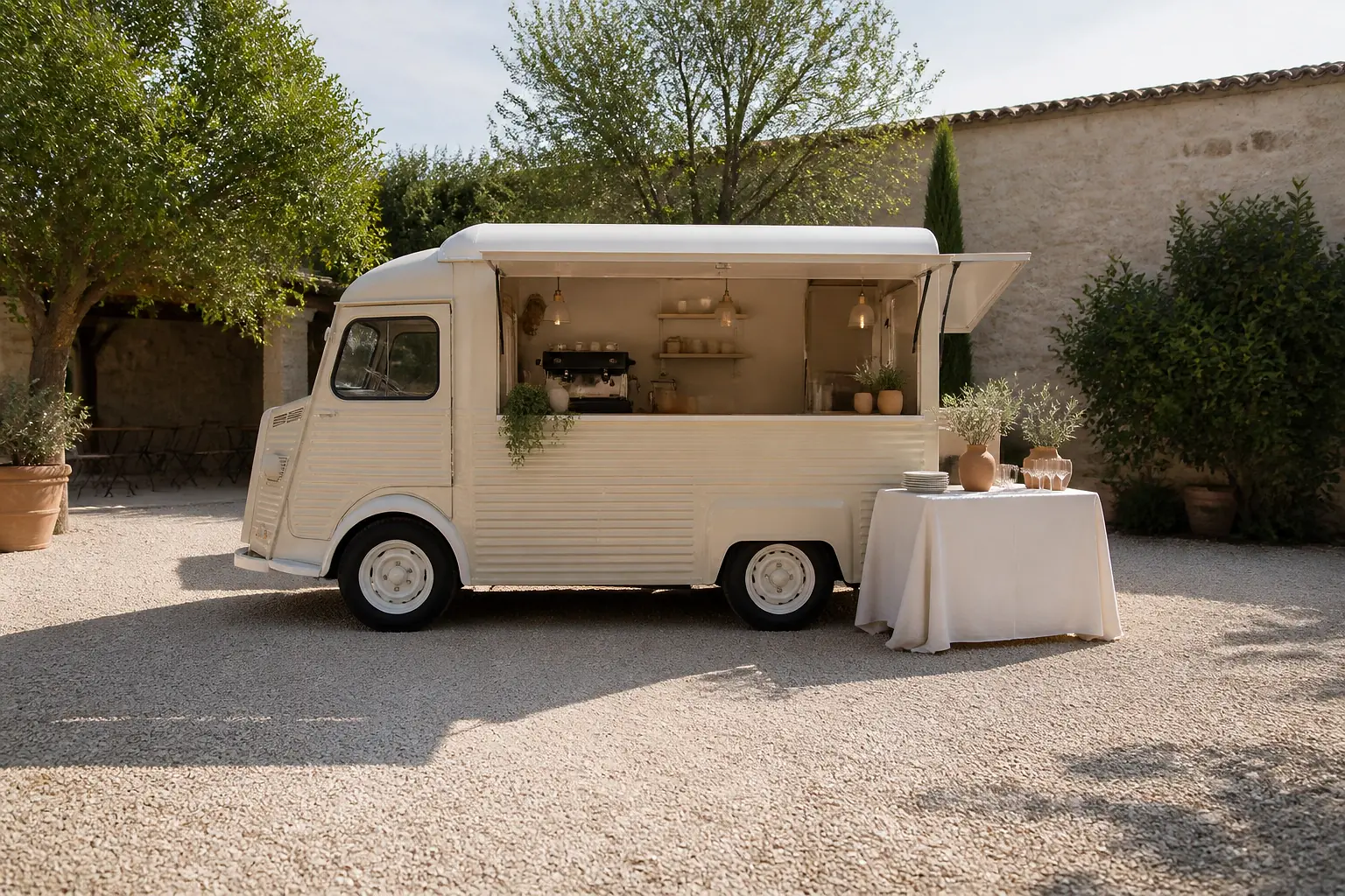 Service mobile de restauration pour une réception — illustration générée par IA