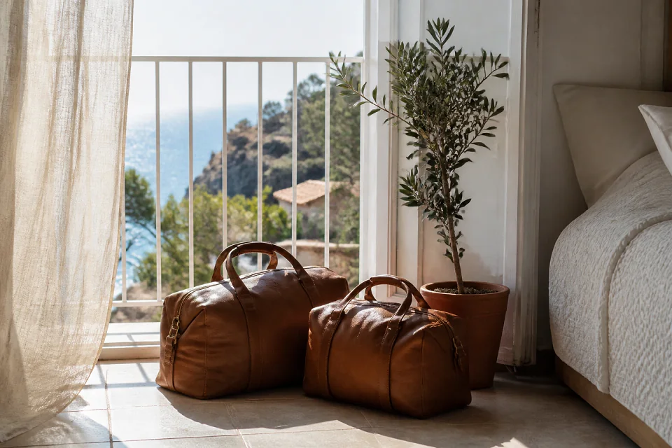 Bagages et hébergement pour un voyage de noces — illustration générée par IA