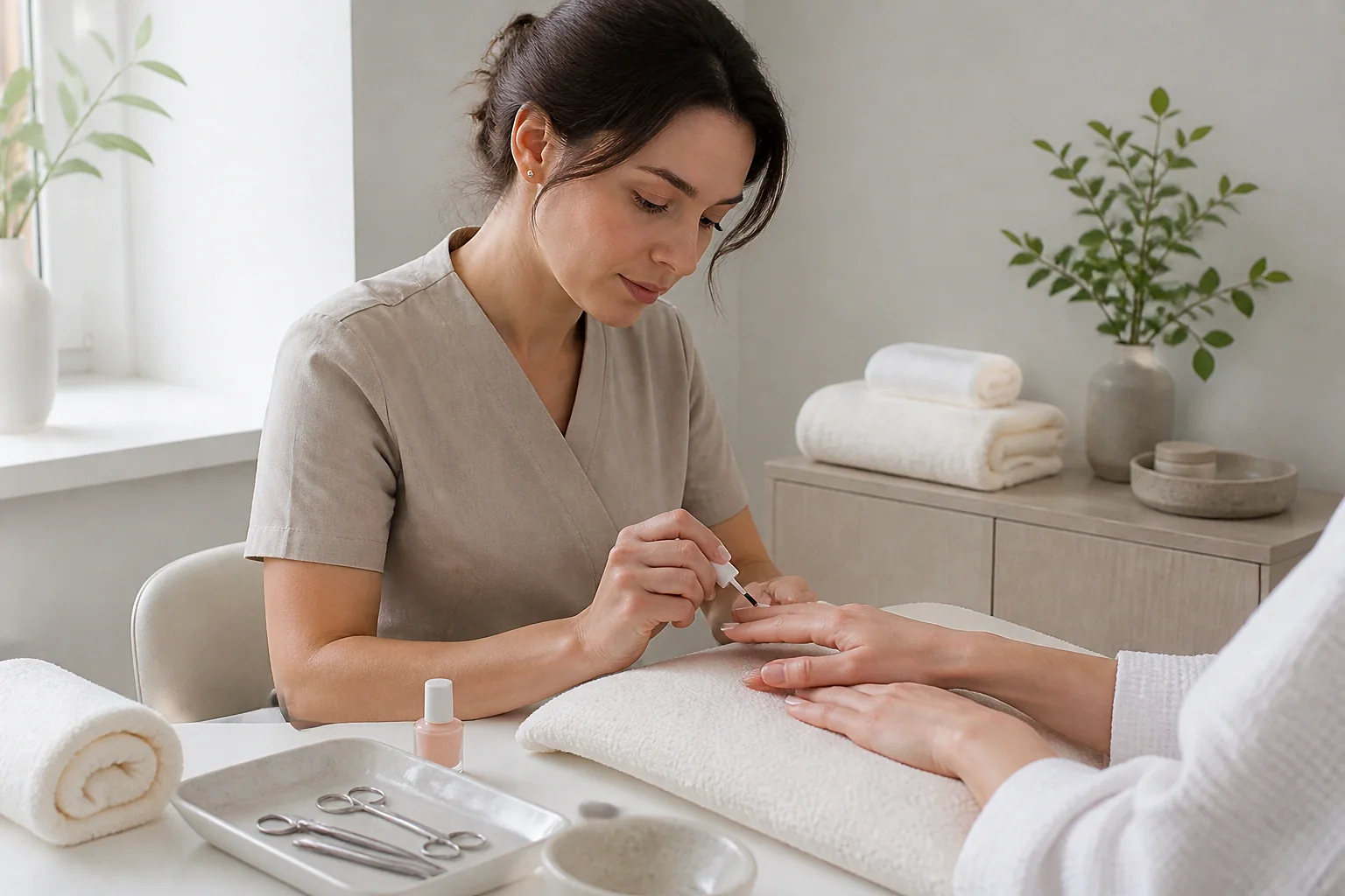 Préparation de soins esthétiques avant un mariage — illustration générée par IA