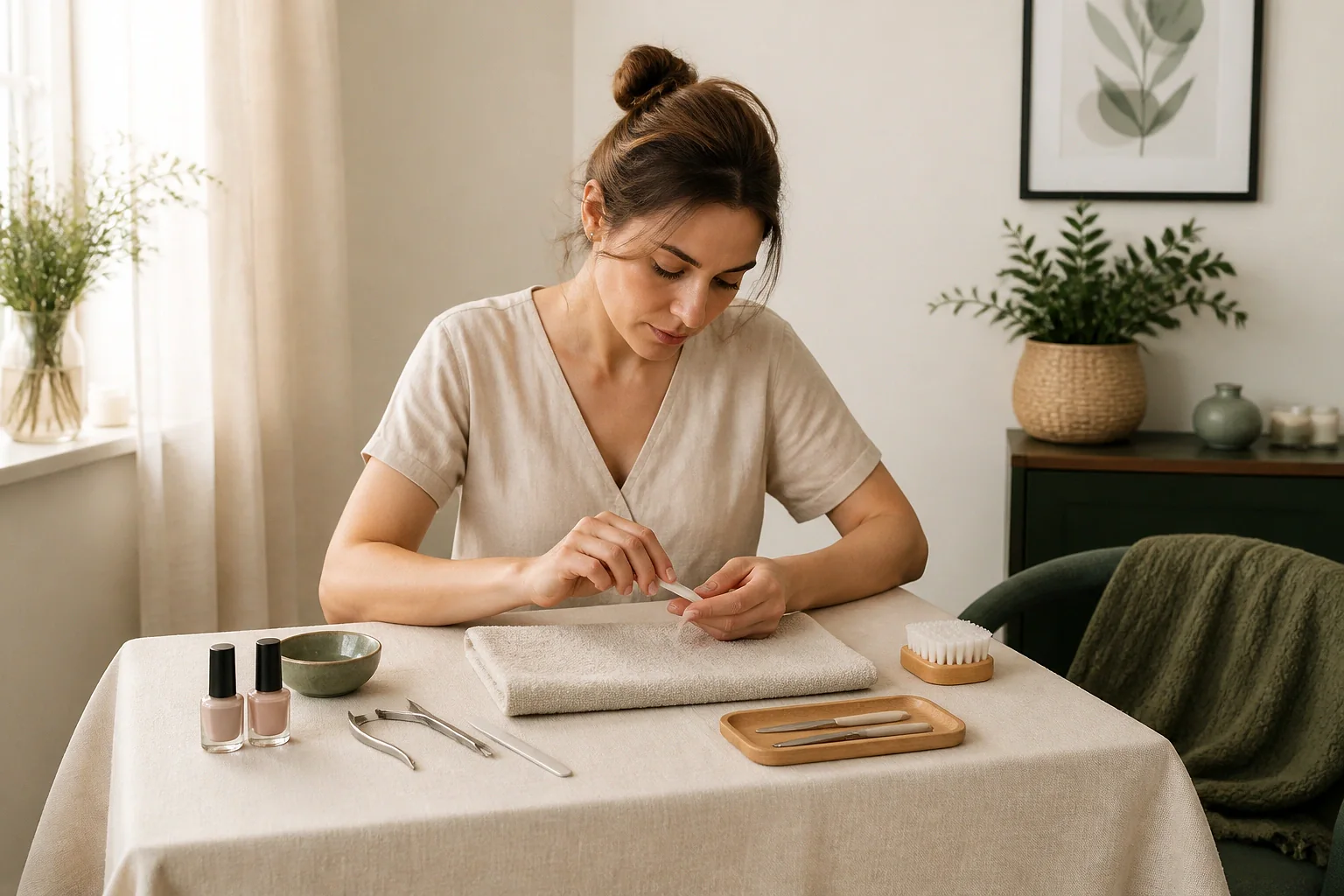Préparation de soins esthétiques avant un mariage — illustration générée par IA