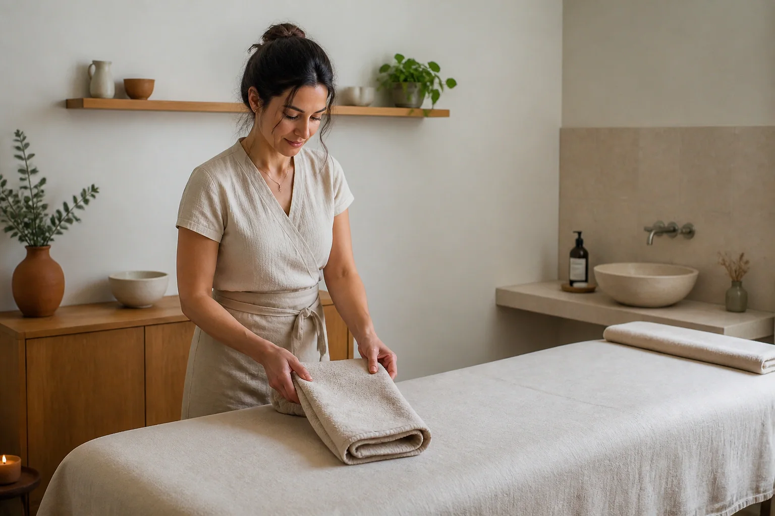 Préparation de soins esthétiques avant un mariage — illustration générée par IA