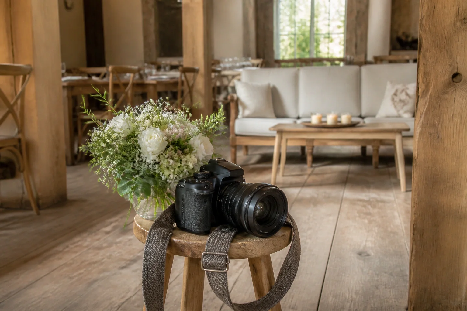 Appareil photo et accessoires de reportage de mariage — illustration générée par IA
