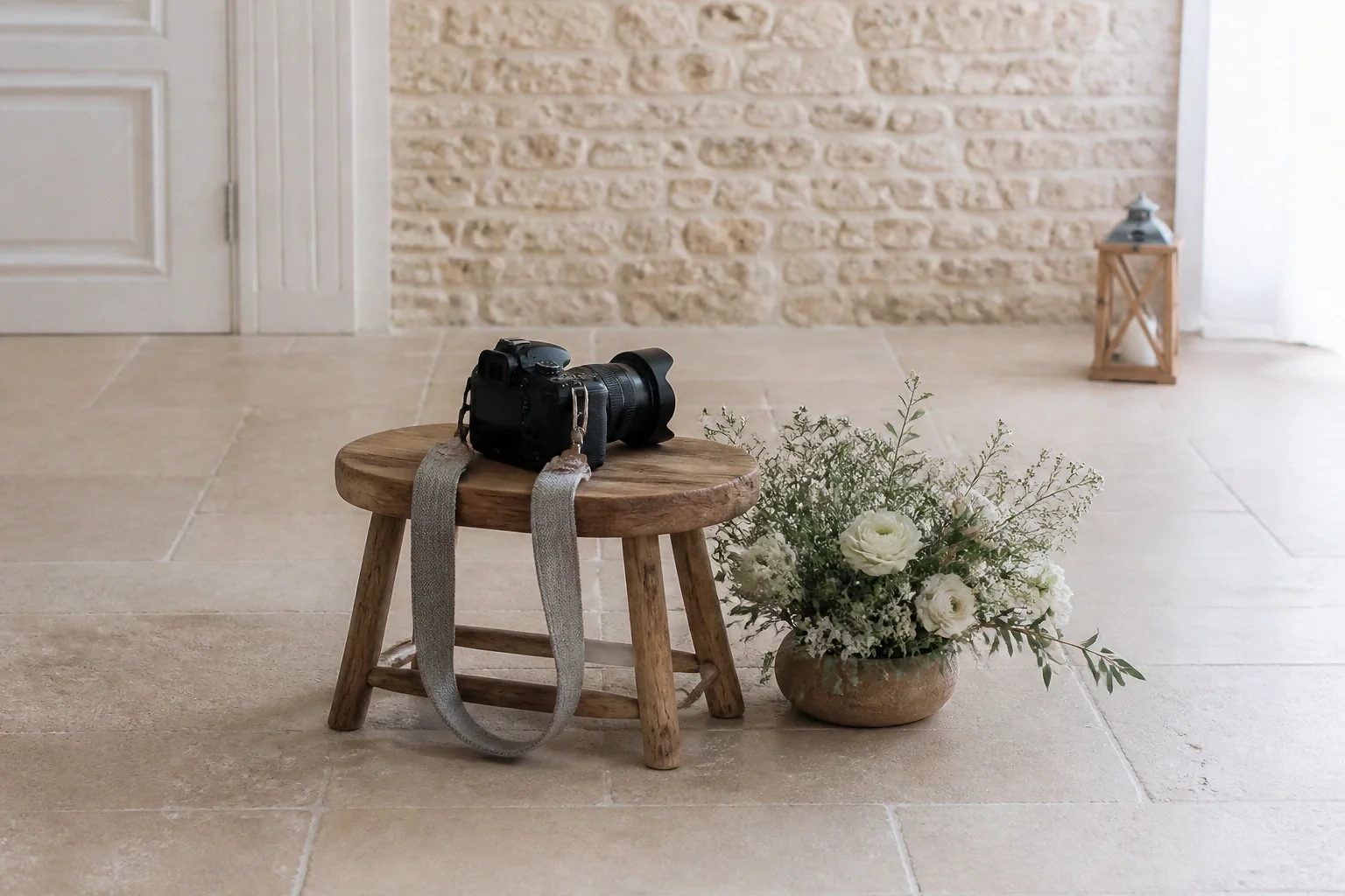Appareil photo et accessoires de reportage de mariage — illustration générée par IA
