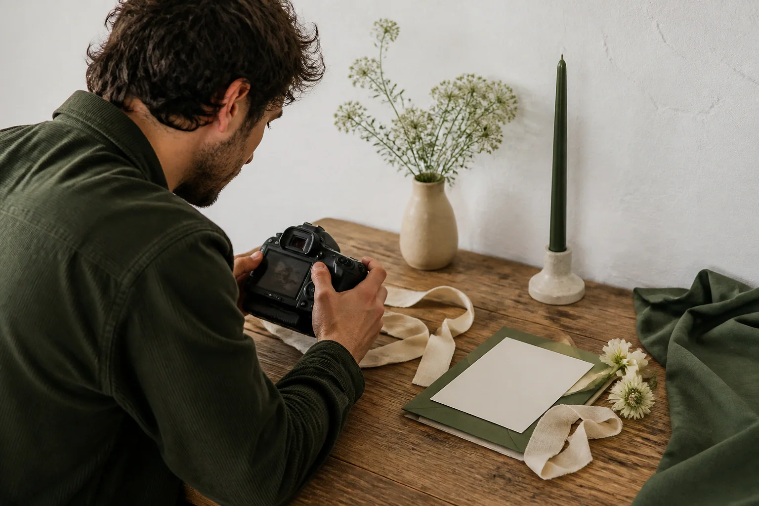 Appareil photo et accessoires de reportage de mariage — illustration générée par IA