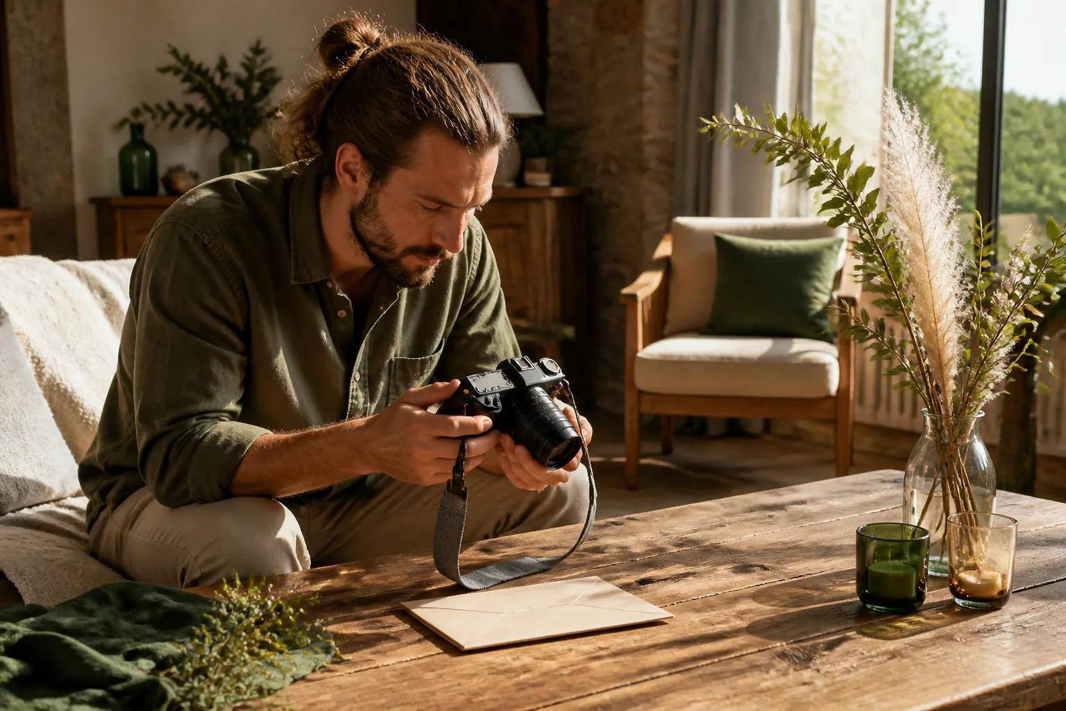 Appareil photo et accessoires de reportage de mariage — illustration générée par IA