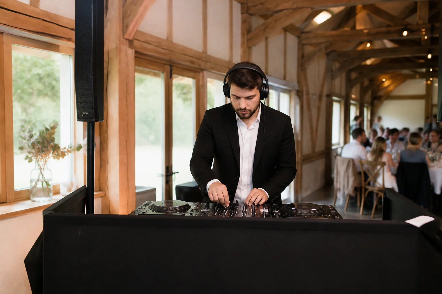 Préparation musicale d’une soirée de mariage — illustration générée par IA