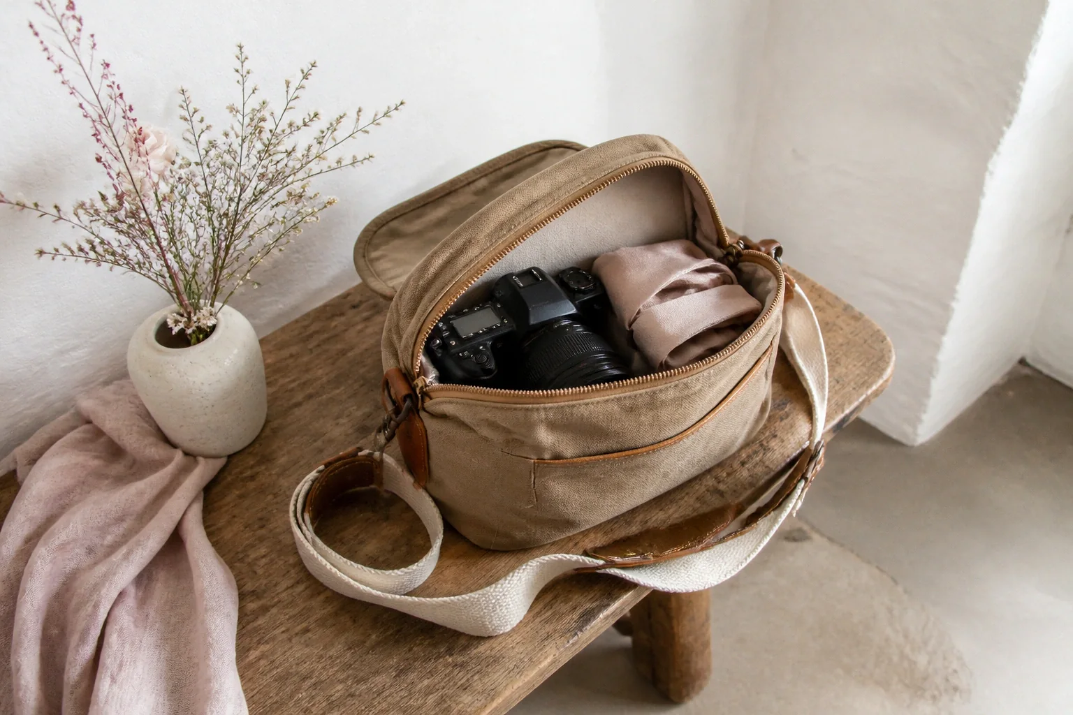 Appareil photo et accessoires de reportage de mariage — illustration générée par IA