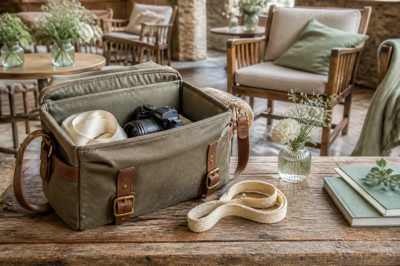 Appareil photo et accessoires de reportage de mariage — illustration générée par IA
