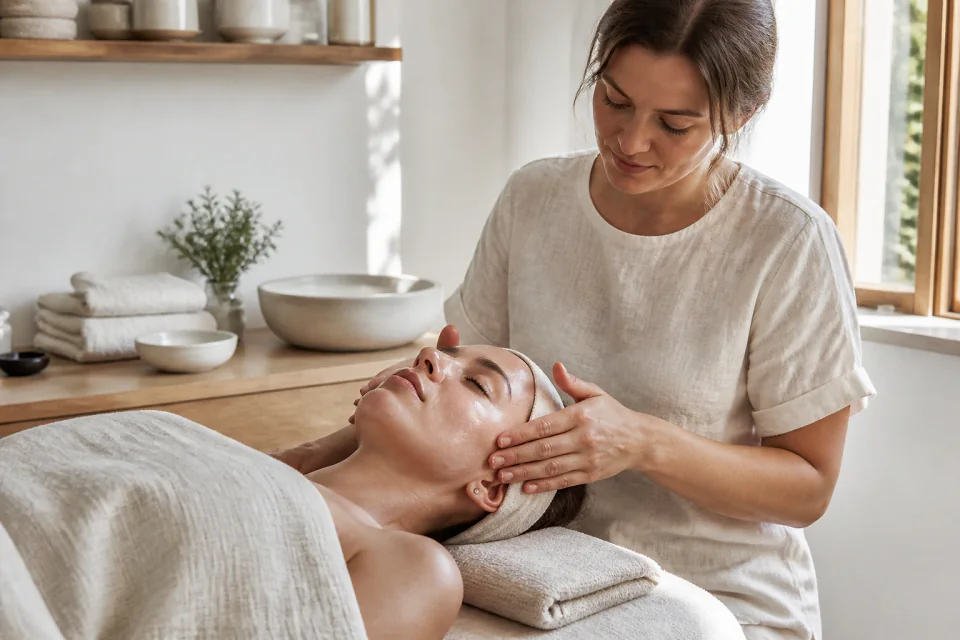 Préparation de soins esthétiques avant un mariage — illustration générée par IA