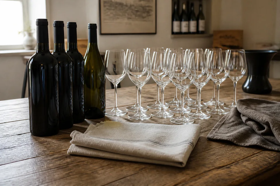 Sélection de boissons pour une réception de mariage — illustration générée par IA