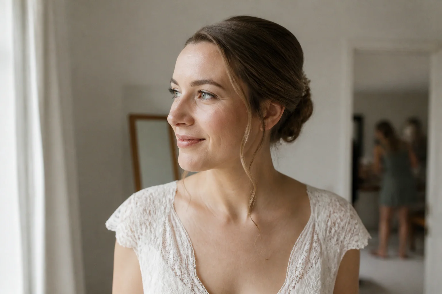 Préparation d’un maquillage de mariage — illustration générée par IA