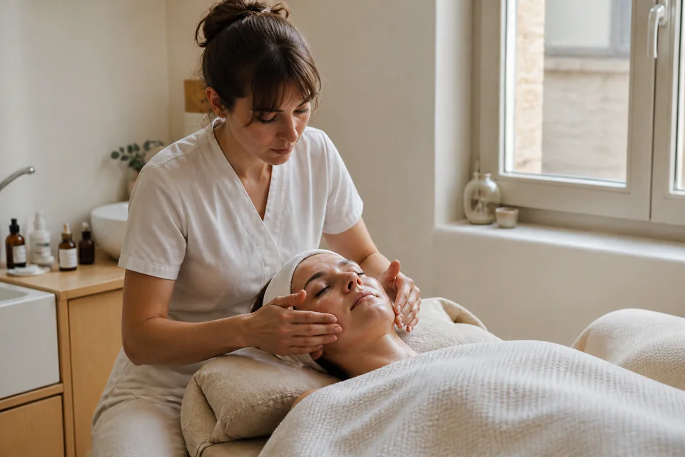 Préparation de soins esthétiques avant un mariage — illustration générée par IA
