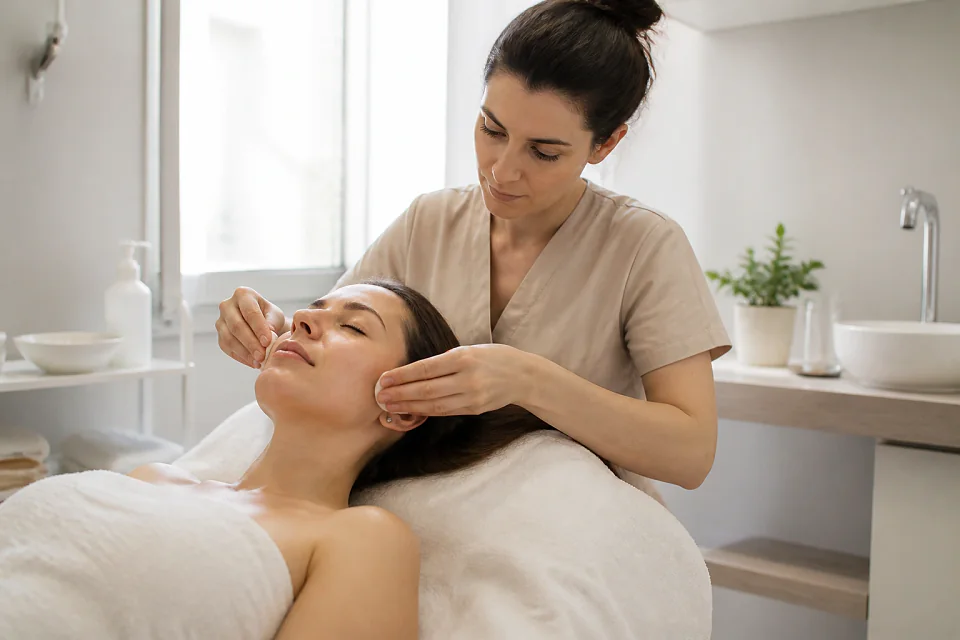 Préparation de soins esthétiques avant un mariage — illustration générée par IA
