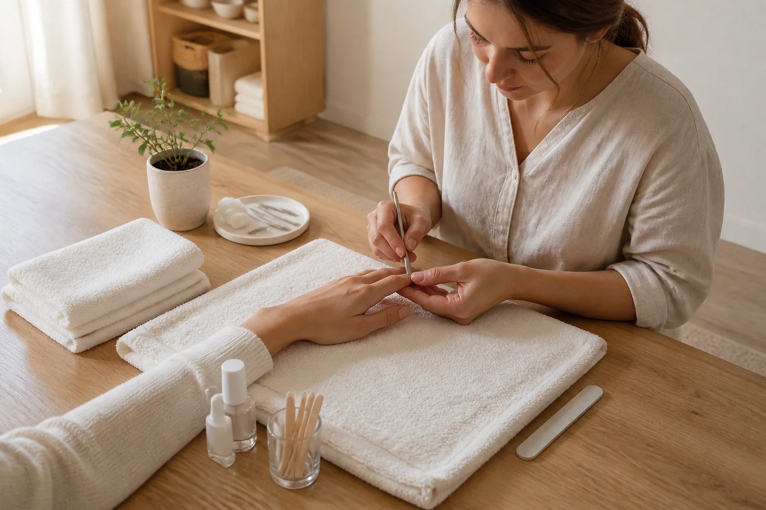 Préparation de soins esthétiques avant un mariage — illustration générée par IA