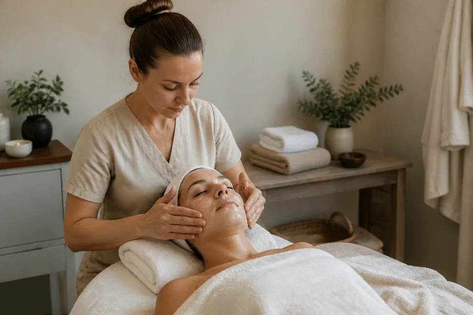 Préparation de soins esthétiques avant un mariage — illustration générée par IA