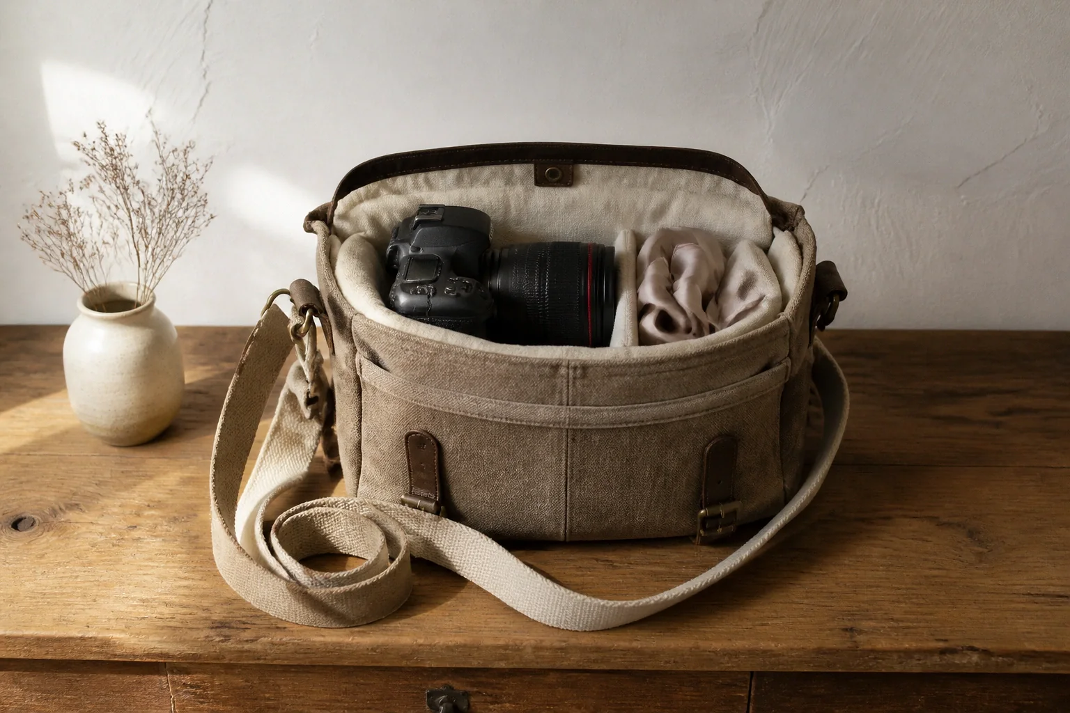 Appareil photo et accessoires de reportage de mariage — illustration générée par IA