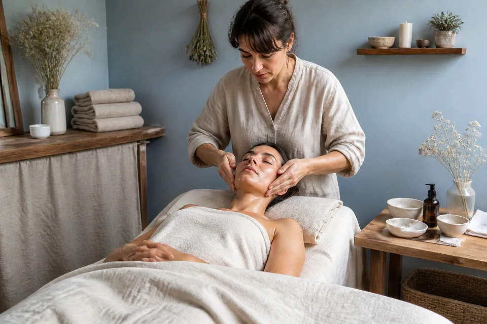 Préparation de soins esthétiques avant un mariage — illustration générée par IA