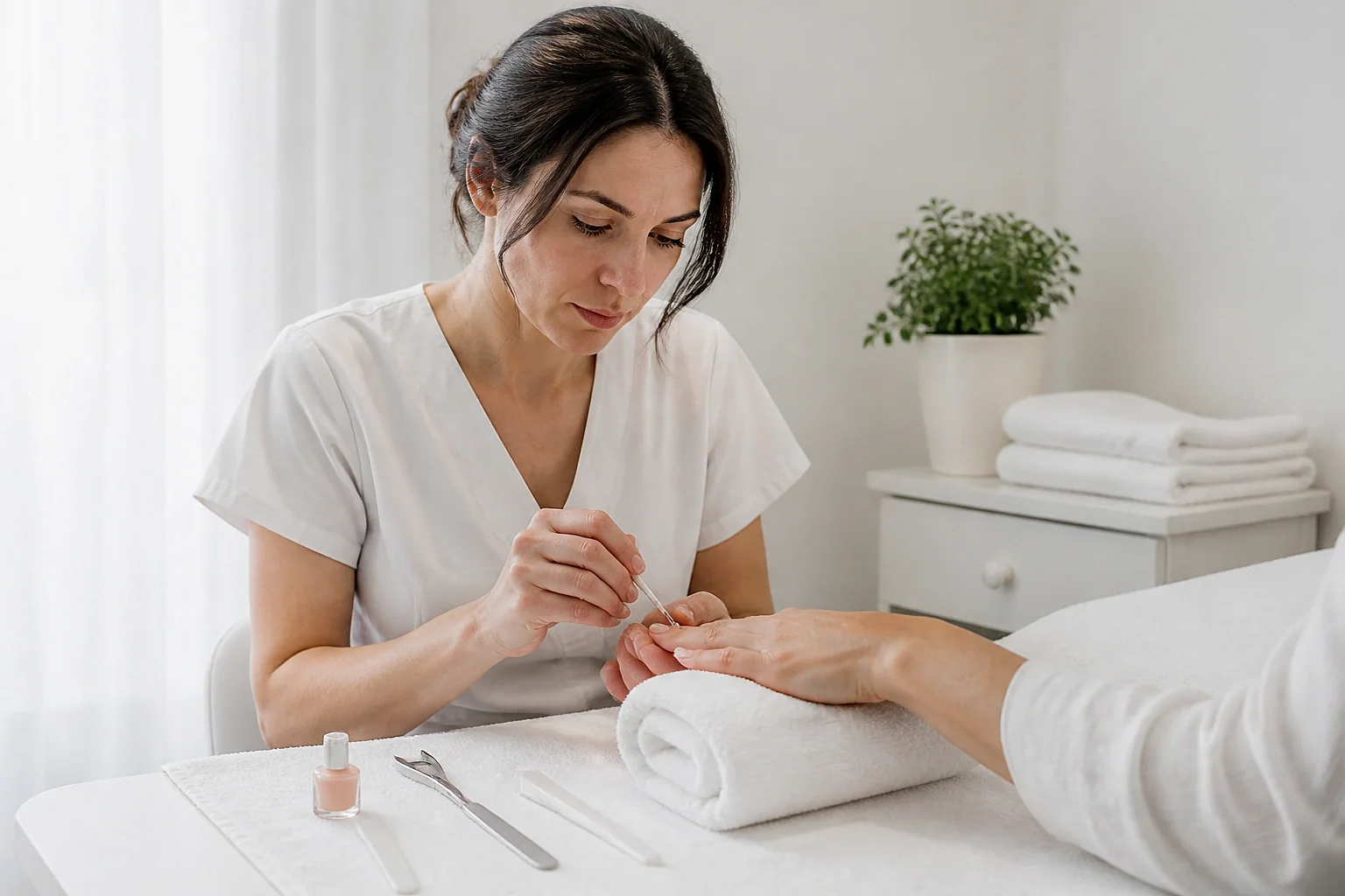 Préparation de soins esthétiques avant un mariage — illustration générée par IA