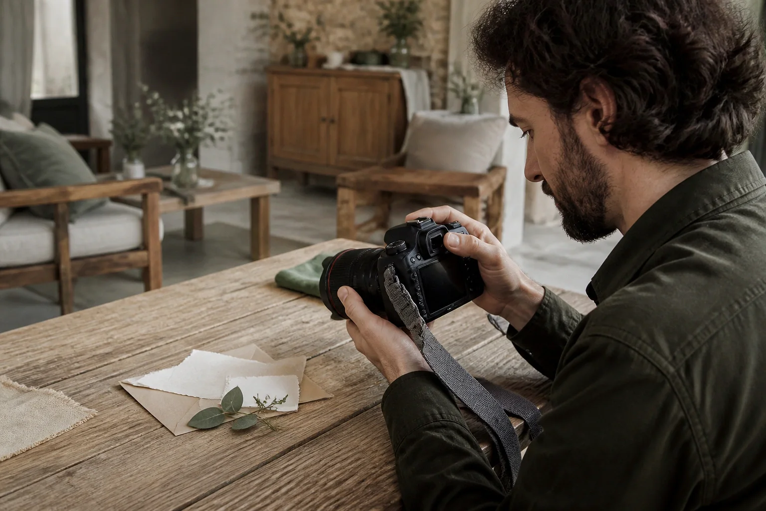 Appareil photo et accessoires de reportage de mariage — illustration générée par IA