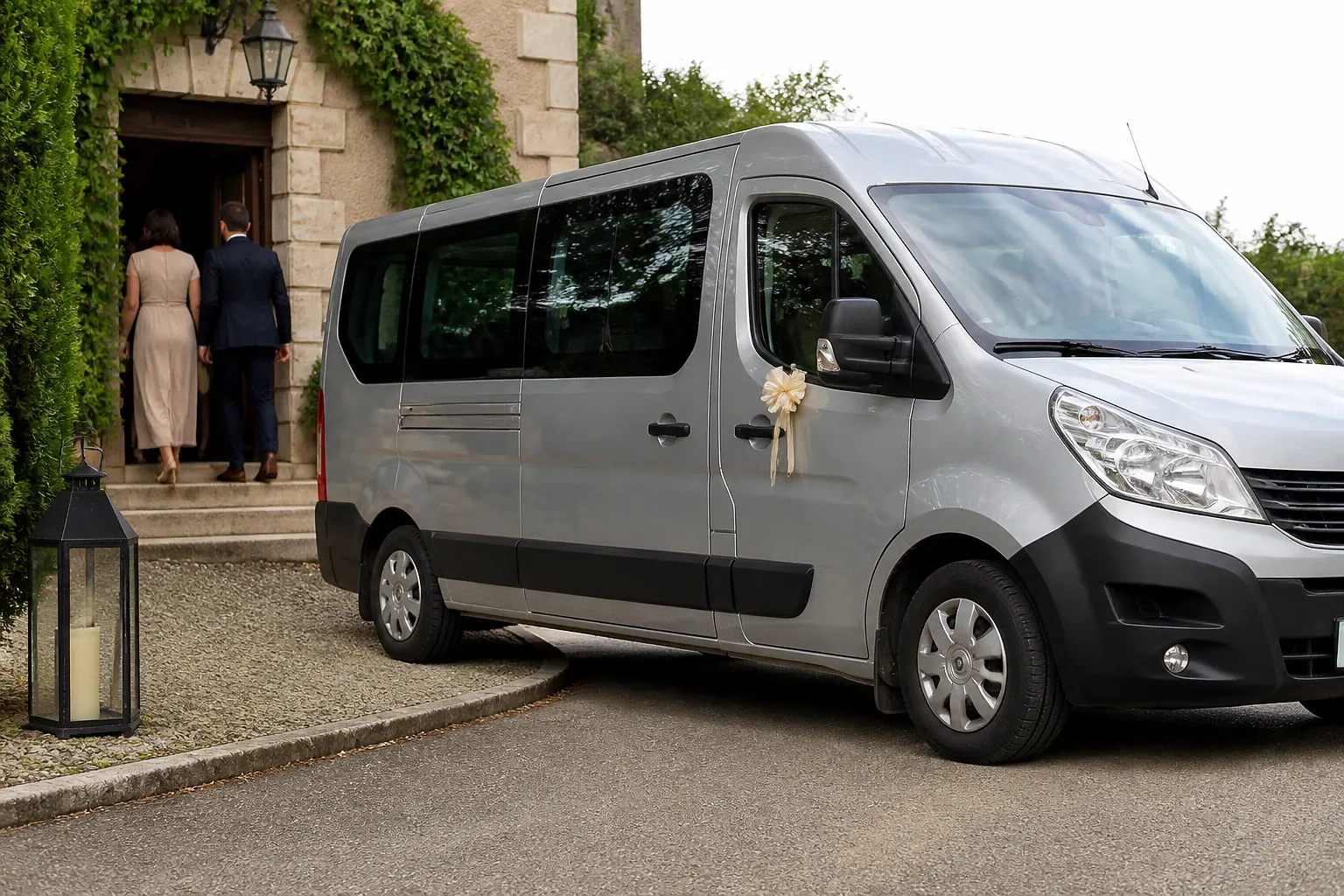 Véhicule préparé pour un transport de cérémonie — illustration générée par IA