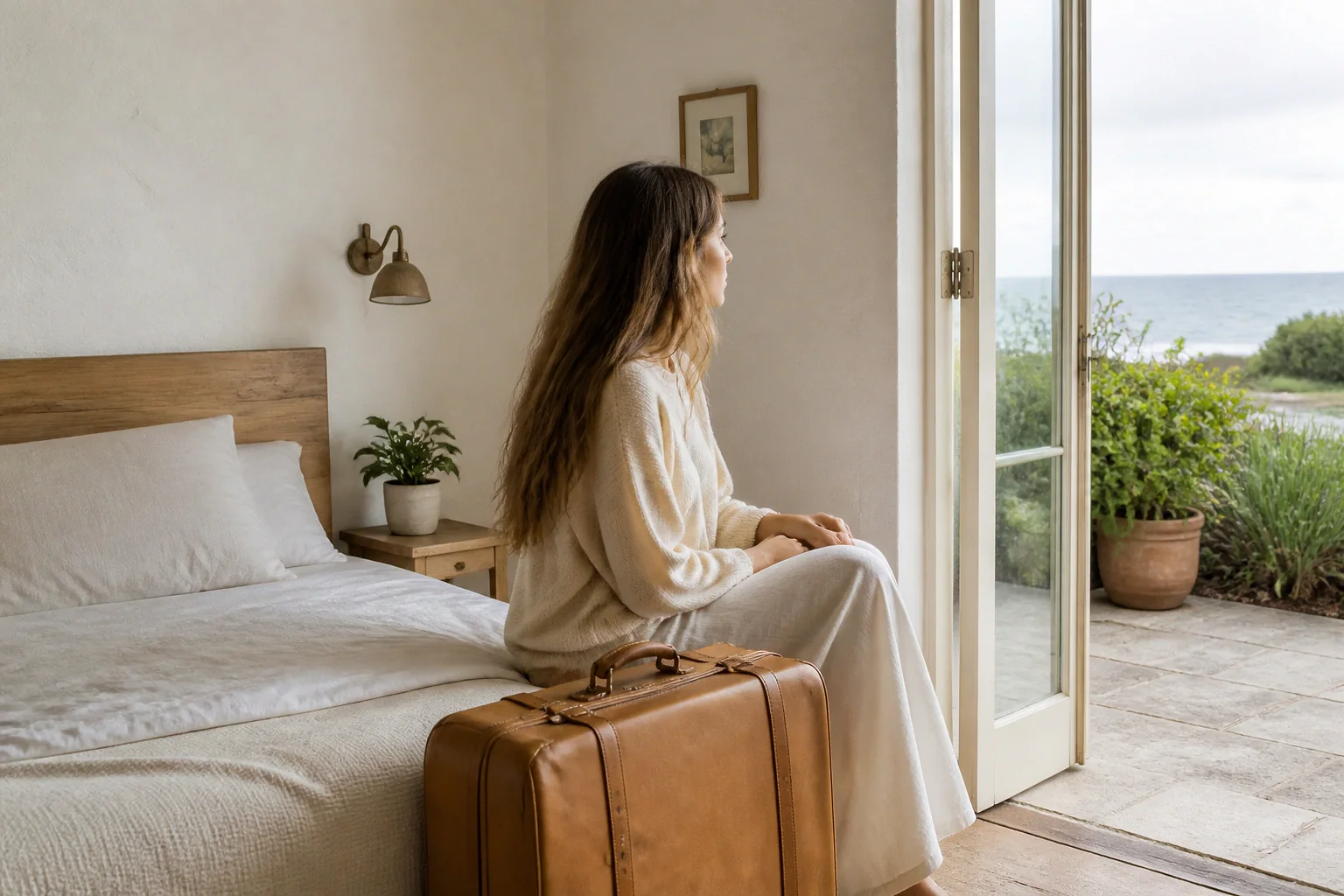 Bagages et hébergement pour un voyage de noces — illustration générée par IA