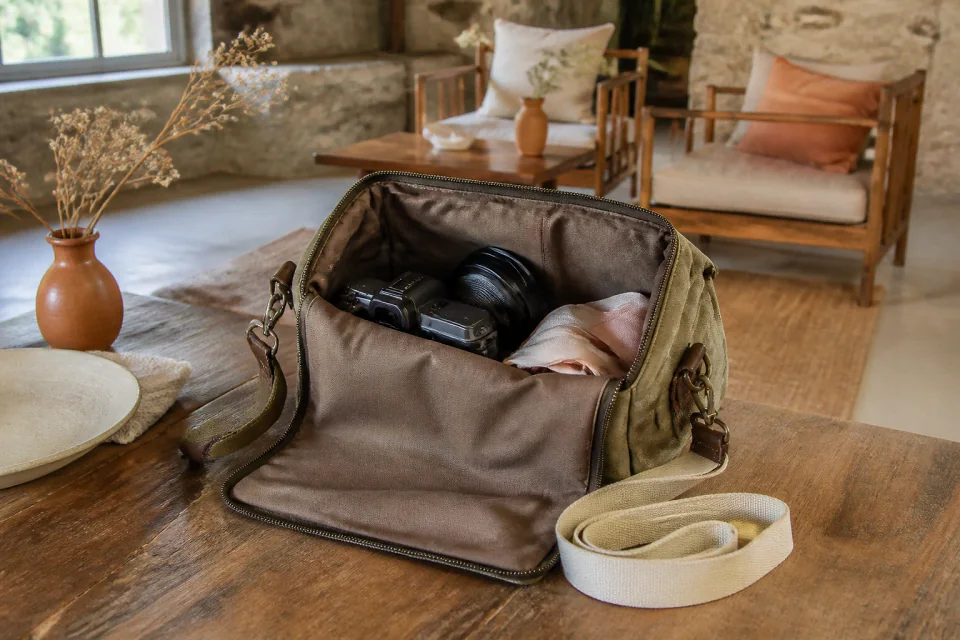 Appareil photo et accessoires de reportage de mariage — illustration générée par IA