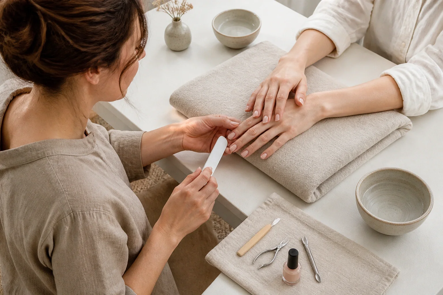 Préparation de soins esthétiques avant un mariage — illustration générée par IA