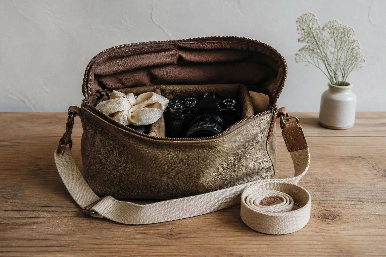 Appareil photo et accessoires de reportage de mariage — illustration générée par IA
