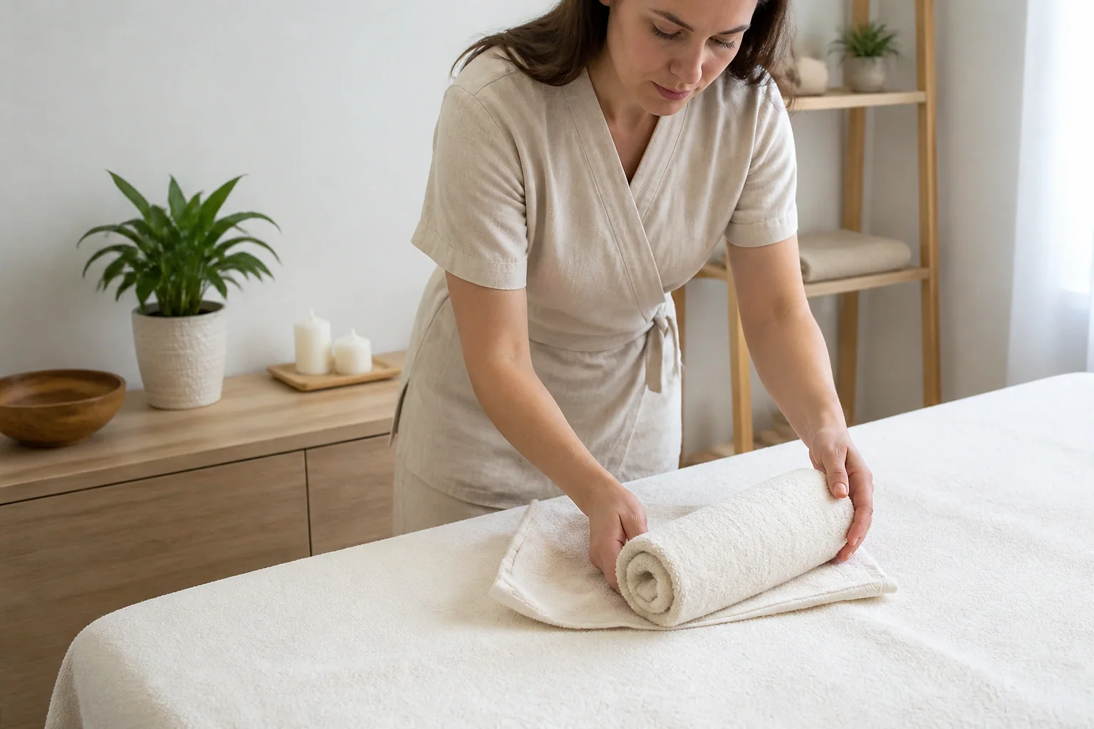 Préparation de soins esthétiques avant un mariage — illustration générée par IA