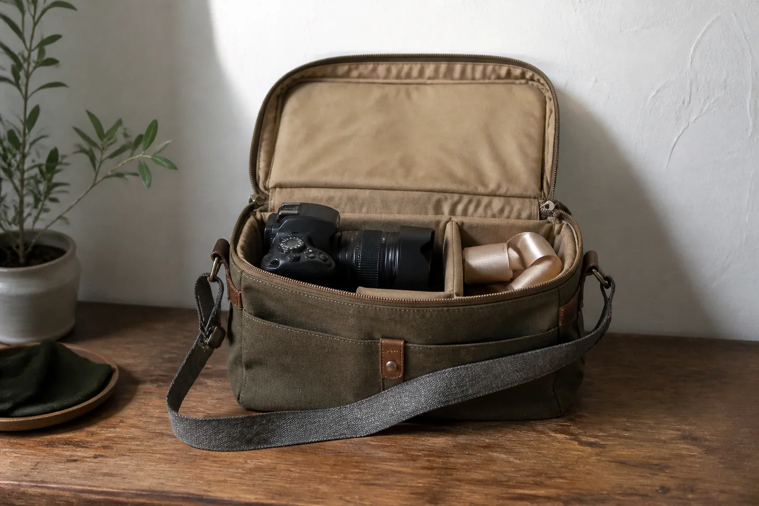 Appareil photo et accessoires de reportage de mariage — illustration générée par IA